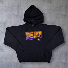 Load image into Gallery viewer, CI Sport Trojans Football Hoodie Black Gold Purple USA College Applique Sweatshirt