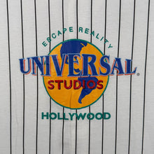 Load image into Gallery viewer, Vintage Universal Studios "Hollywood" Tourist Graphic Pinstripe Cotton Baseball Jersey