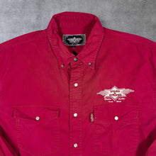 Load image into Gallery viewer, Vintage Stars & Stripes Cowboy Western Embroidered Logo Red Button-Down Shirt