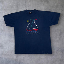 Load image into Gallery viewer, Vintage 90’s Florida Embroidered USA Nautical Yatching Boat Souvenir T-Shirt