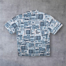 Load image into Gallery viewer, Quiksilver Mens Large Hawaiian Shirt Blue Tropical Aloha Surf Short Sleeve