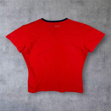 Load image into Gallery viewer, Early 00's Nike Silver Tag "England" Football Logo Graphic Red Ringer T-Shirt
