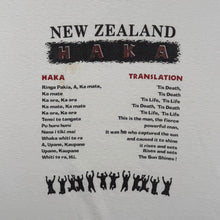 Load image into Gallery viewer, Vintage New Zealand Haka Tourist Souvenir Spellout Graphic White T-Shirt