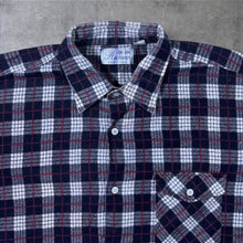 Load image into Gallery viewer, Vintage Huihuan Black White Grey Red Plaid Check Cotton Long Sleeve Flannel Shirt