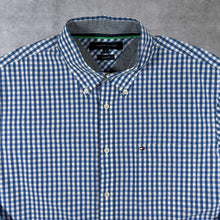Load image into Gallery viewer, Tommy Hilfiger "Custom Fit" Blue White Check Long Sleeve Button-Down Cotton Shirt