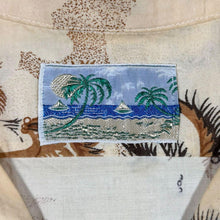Load image into Gallery viewer, Vintage Hawaiian Tropical Pattern Cream Beige Cotton Short Sleeve Shirt