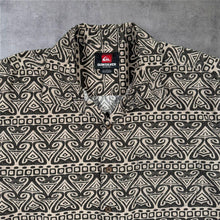 Load image into Gallery viewer, Quiksilver Y2K Mens M Tribal Shirt Black Beige Geometric Surf Short Sleeve 00s