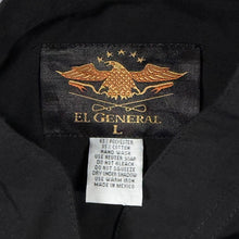 Load image into Gallery viewer, Vintage El General Mexican Western Black White Long Sleeve Charro Shirt