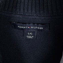 Load image into Gallery viewer, Tommy Hilfiger Womens L Full Zip Knit Cardigan Navy Red Y2K Preppy Jumper