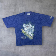 Load image into Gallery viewer, Vintage Aussie Themes Endangered Species Koala Bear Blue Tie Dye Cotton T-Shirt