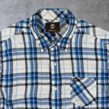 Load image into Gallery viewer, Timberland Earthkeepers "Regular Fit" Blue White Check Linen Short Sleeve Shirt