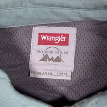 Load image into Gallery viewer, Wrangler Outdoor Series "Regular Fit" Dusty Blue Hiking Utility Long Sleeve Shirt