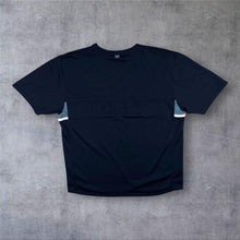 Load image into Gallery viewer, Vintage Y2K Nike T Shirt Navy Blue Colour Block Mesh Polyester Mini Swoosh 2000s