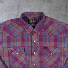 Load image into Gallery viewer, Vintage Bar-M Rancher Western Cowboy Check Long Sleeve Popper Shirt