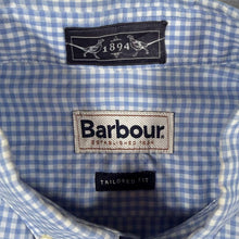 Load image into Gallery viewer, Barbour Berkshire Shirt Mens L Blue Gingham Check Tailored Fit Pheasant 1894
