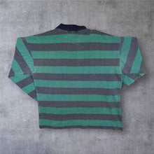 Load image into Gallery viewer, Vintage Original Street Goods Rugby Shirt XL Green Grey Striped Long Sleeve