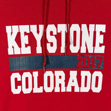 Load image into Gallery viewer, Keystone Colorado Hoodie L Jerzees Red USA Ski Resort Souvenir Sweatshirt