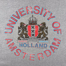 Load image into Gallery viewer, Vintage University Of Amsterdam "Holland" Netherlands Tourist Graphic Grey Cotton T-Shirt