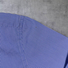 Load image into Gallery viewer, DKNY Mens Blue White Pinstripe Formal Shirt 15 Collar Business Long Sleeve