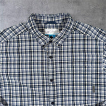 Load image into Gallery viewer, Columbia Mens Medium Check Shirt Blue White Long Sleeve Button Down Outdoor M