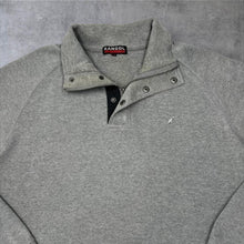 Load image into Gallery viewer, Kangol Elite Collection Mens Grey Quarter Zip Snap Neck Sweatshirt XL
