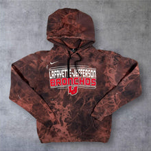 Load image into Gallery viewer, Nike "Lafayette-Jefferson Bronchos" College Sports Graphic Bleach Tie Dye Hoodie