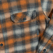 Load image into Gallery viewer, Columbia Mens XL Omni-Wick Advanced Evaporation Orange Plaid Hiking Flannel Shirt
