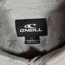 Load image into Gallery viewer, O'Neill Mens S L Grey Palm Tree Shirt Short Sleeve Tropical Surf Hawaiian Small