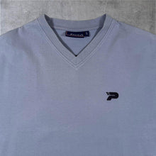Load image into Gallery viewer, Early 00's Patrick Classic Embroidered Mini Logo Blue Cotton V-Neck T-Shirt