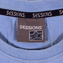 Load image into Gallery viewer, Early 00's Sessions Skateboards Skater Embroidered Logo Blue Cotton Short Sleeve T-Shirt