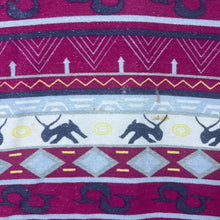 Load image into Gallery viewer, Vintage Aztec Crazy Abstract Patterned Pink Blue Cotton Long Sleeve Scoop Neck T-Shirt Top