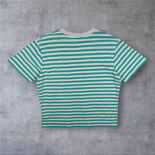 Load image into Gallery viewer, Carhartt WIP Mini Pocket Logo Green Pale Green-Grey Striped Cotton T-Shirt