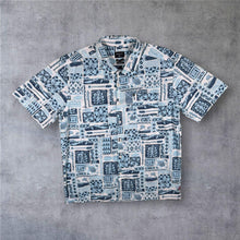 Load image into Gallery viewer, Quiksilver Mens Large Hawaiian Shirt Blue Tropical Aloha Surf Short Sleeve