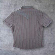Load image into Gallery viewer, Early 00's Diesel Western Style Grey Red Striped Cotton Short Sleeve Shirt