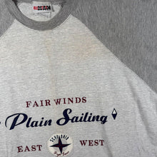 Load image into Gallery viewer, Vintage 90's Concept Man "Plain Sailing" Nautical Graphic Grey Raglan T-Shirt
