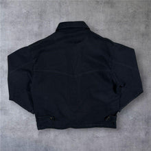 Load image into Gallery viewer, Vintage Suzie Black Cotton Western Chore Jacket Boxy Workwear Medium