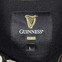 Load image into Gallery viewer, Guinness Embroidered Mini Logo Black Brown Colour Block Collared Fleece Sweatshirt