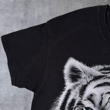 Load image into Gallery viewer, DOM White Tiger Animal Wildlife Graphic Black Cotton T-Shirt