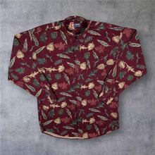 Load image into Gallery viewer, Vintage 90s Chaps Ralph Lauren Shirt Mens LT Large Tall Leaf Print Cotton Burgundy