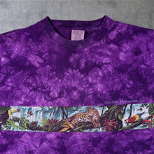 Load image into Gallery viewer, Vintage Oneita Cleveland Metropolis Zoo USA Tourist Wildlife Purple Tie Dye Single Stitch T-Shirt