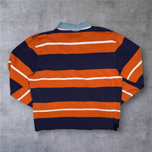 Load image into Gallery viewer, Brook Taverner Rugby Shirt Mens 2XL XL Orange Navy Stripe Crest Pure Cotton