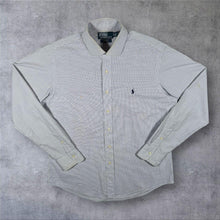 Load image into Gallery viewer, Polo Ralph Lauren "Regent Custom Fit" Blue Black White Check Long Sleeve Cotton Dress Shirt