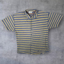 Load image into Gallery viewer, Vintage S.Oliver Crazy Abstract Patterned Striped Short Sleeve Cotton Shirt