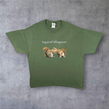 Load image into Gallery viewer, Squirrel Whisperer Animal Wildlife Graphic Faded Grey Cotton T-Shirt