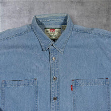 Load image into Gallery viewer, Vintage 90s Levis Red Tab Denim Shirt Mens Large Light Wash Workwear 2 Pocket