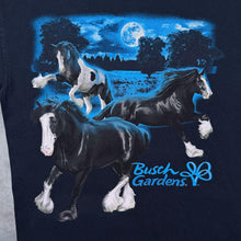 Load image into Gallery viewer, Busch Gardens USA Tourist Horse Animal Graphic Navy Blue Cotton T-Shirt