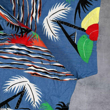 Load image into Gallery viewer, Vintage John F. Gee Hawaiian Tropical Pattern Blue Cotton Short Sleeve Shirt