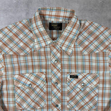 Load image into Gallery viewer, Vintage 70's Montgomery Ward Cowboy Western Check Long Sleeve Popper Shirt