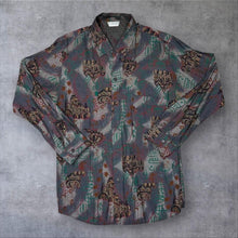 Load image into Gallery viewer, Vintage 90s Hamburg Mens Wear Abstract Print Shirt Small Long Sleeve Retro