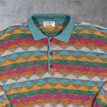 Load image into Gallery viewer, Vintage 90s Gianni Bugli Milano Geometric Knit Polo Jumper Colourful XL